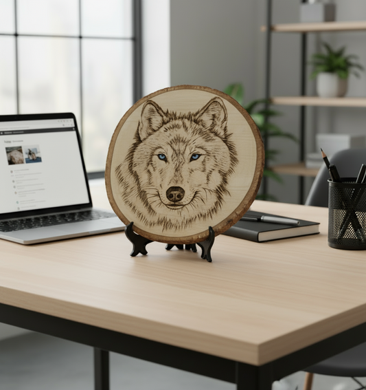 Ujku me Sy Blu – Art Pirografik në Dru