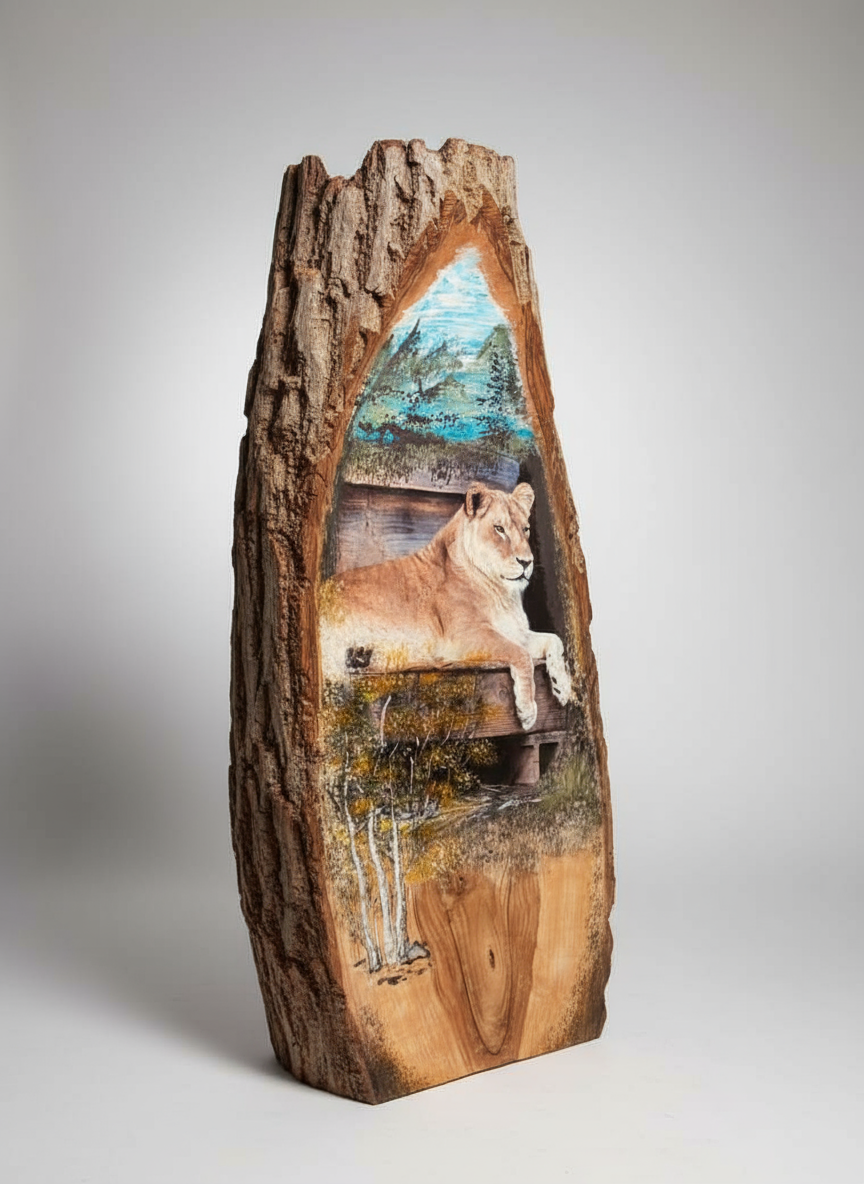 Dekor në trung druri