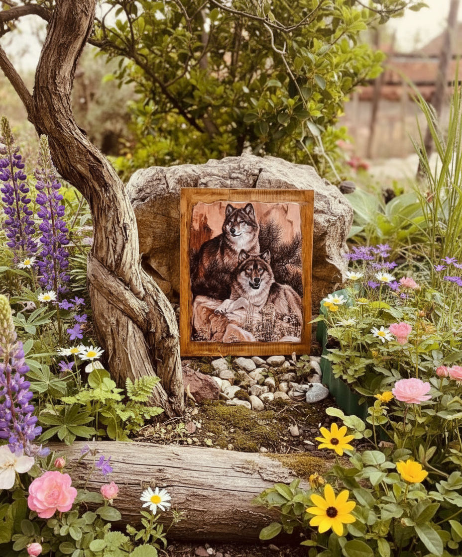 Ujq në natyrë – pikturë në dru