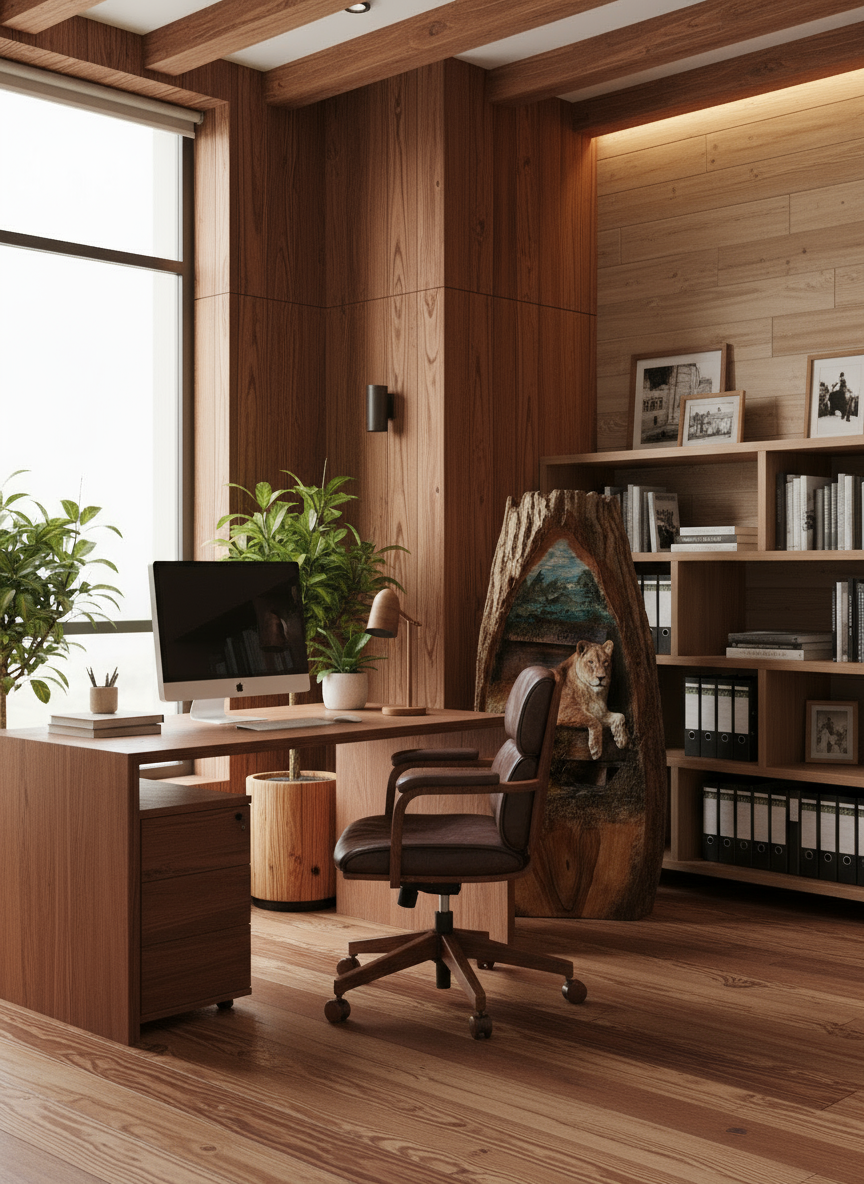 Dekor në trung druri