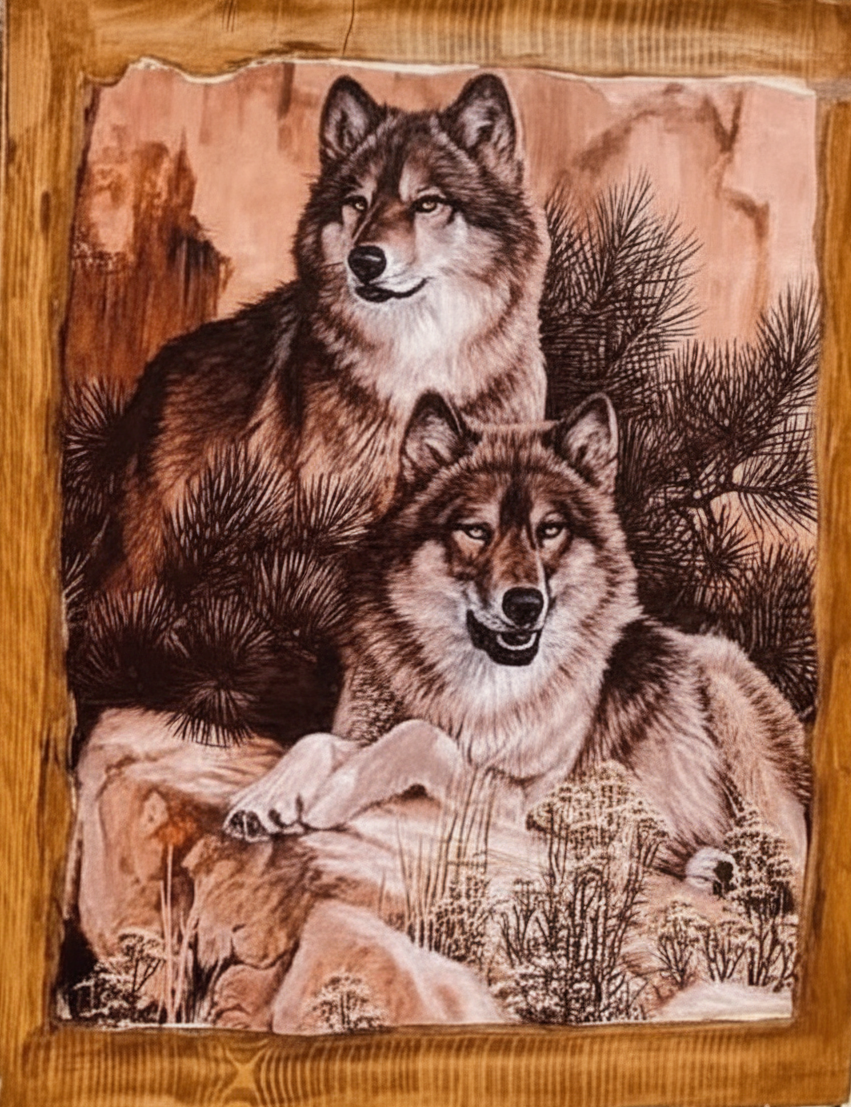 Ujq në natyrë – pikturë në dru